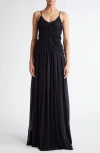 Giambattista Valli Draped Jersey Gown In Black