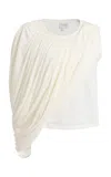 Giambattista Valli Draped Jersey T-shirt In Ivory