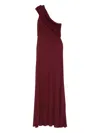 Giambattista Valli Draped One-shoulder Dress In Red