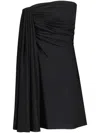 Giambattista Valli Draped Strapless Silk Minidress In Black