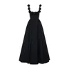 Giambattista Valli Floral Applique Midi Dress In Black