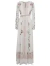 Giambattista Valli Silk Maxi Dress With Floral Embroidery In White