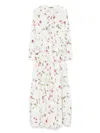 Giambattista Valli Floral Cotton Maxi Dress In P Ivory Multi