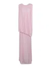 Giambattista Valli Womens Pale Rose Draped Shoulder Crepe Maxi Dress In Pink