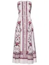 Giambattista Valli Floral Print Sleeveless Belted Midi Dress