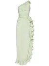 Giambattista Valli Asymmetric Ruffled Crepe Maxi Dress