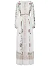 Giambattista Valli Silk Maxi Dress With Floral Embroidery In White