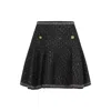 Giambattista Valli A-line Boucle Mini Skirt With Metallic Trim In Black