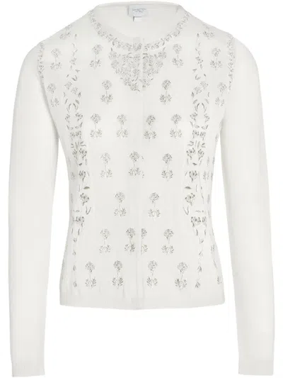 Giambattista Valli Embroidered Cashmere Jumper In White