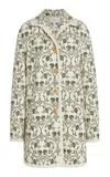 Giambattista Valli Embroidered Cotton Bouclé Coat In Green