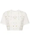 Giambattista Valli Embroidered Jersey Crop Top In White