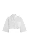 Giambattista Valli Embroidered Cotton Organza Blouse In White