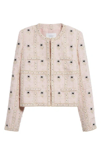 Giambattista Valli Embroidered Crop Jacket In Pink