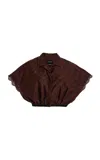 Giambattista Valli Embroidered Cropped Top In Brown
