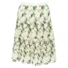 Giambattista Valli Embroidered Daisy Cotton Blend Midi Skirt In White