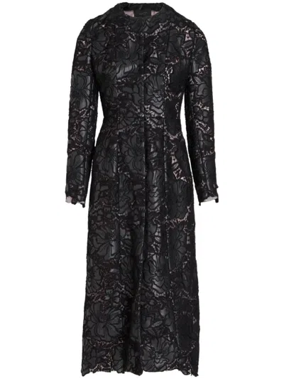 Giambattista Valli Embroidered-design Single-breasted Coat In Black