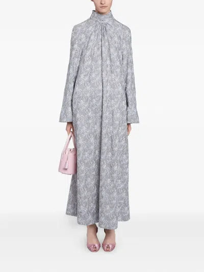 Giambattista Valli Embroidered High-neck Dress In Multi