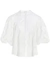 Giambattista Valli Embroidered Lace Blouse In White