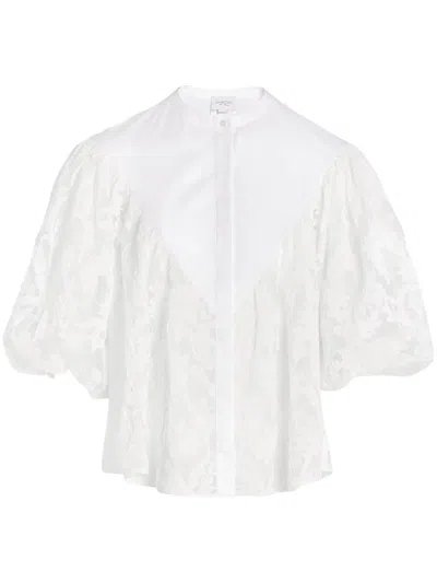 Giambattista Valli Embroidered Lace Blouse In White