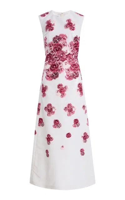Giambattista Valli Embroidered Sequin Dress In White