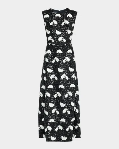 Giambattista Valli Embroidered Sequin Sleeveless Ankle Dress In Multi