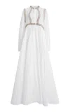 Giambattista Valli Embroidered Sheer Organza Maxi Dress In White