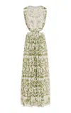 Giambattista Valli Embroidered Silk Georgette Maxi Dress In Green