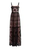 Giambattista Valli Embroidered Tulle Gown In Black