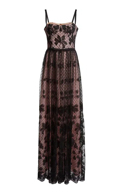 Giambattista Valli Embroidered Tulle Gown In Black