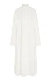 Giambattista Valli Embroidered Voile Caftan Midi Dress In White