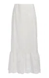 Giambattista Valli Cotton Blend Voile Midi Skirt In White