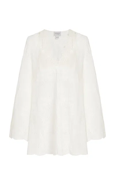 Giambattista Valli Embroidered Voile Mini Dress In White
