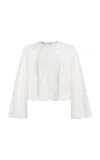Giambattista Valli Embroidered Voile Top In White