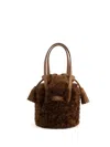 Giambattista Valli Faux-fur Bucket Bag In Brown
