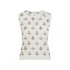 Giambattista Valli Fitted Floral-patterned Cashmere-silk Top In White