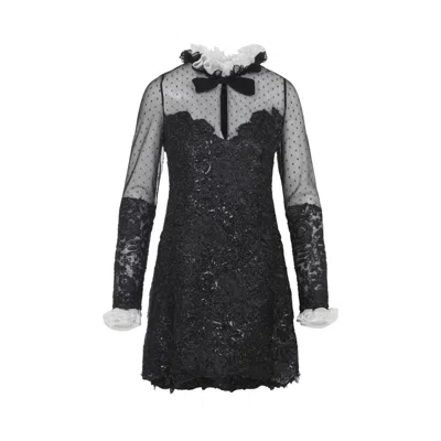 GIAMBATTISTA VALLI FITTED MINI DRESS WITH LACE