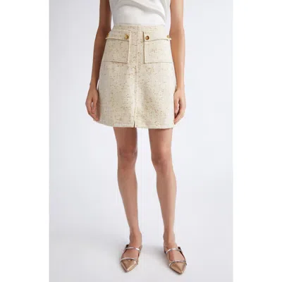 Giambattista Valli Flap Pocket Tweed Skirt In Neutral