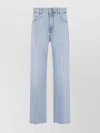 Giambattista Valli Flared High-waist Jeans Frayed Hem In Blue