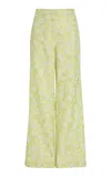 Giambattista Valli Flared Jacquard Pants In Green