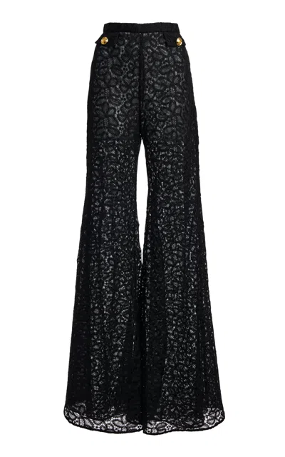 Giambattista Valli Flared Lace Pants In Black