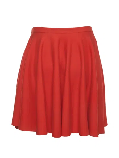 Pre-owned Giambattista Valli Flared Midi Skirt In Red