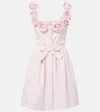 Giambattista Valli Rosette Embellished Cotton Poplin Minidress In Multi