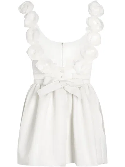 Giambattista Valli Floral-appliqué Dress In White