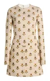 Giambattista Valli Floral Bouclé Mini Dress In Ivory