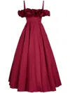 Giambattista Valli Rosette-detailed Poplin Maxi Dress In Red