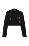Giambattista Valli Floral Coupe Jacket In Black