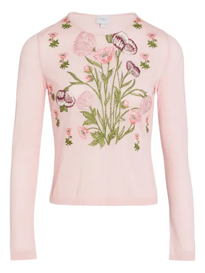 Giambattista Valli Floral Crew-neck Sweater In Pink