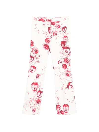 Giambattista Valli Floral Cropped Trousers In White