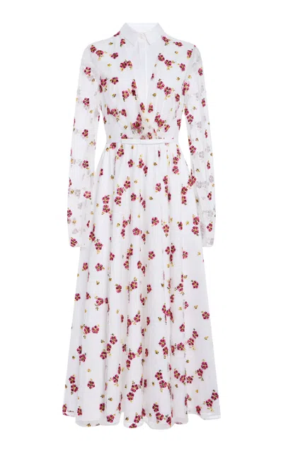 Giambattista Valli Floral Dentelle Maxi Dress In White