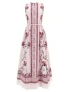 Giambattista Valli Floral Print Sleeveless Belted Midi Dress